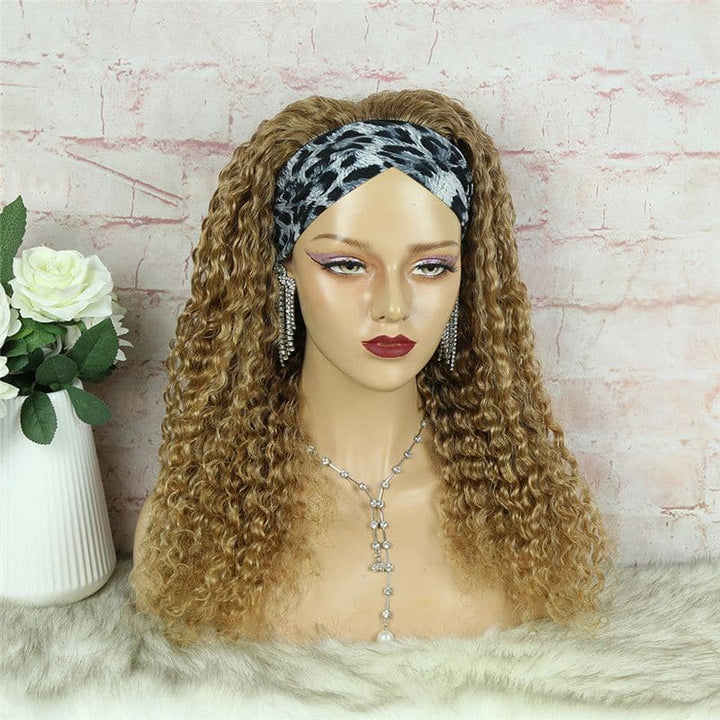 Headband Wig #27 Honey Blonde Deep Wave Human Hair2