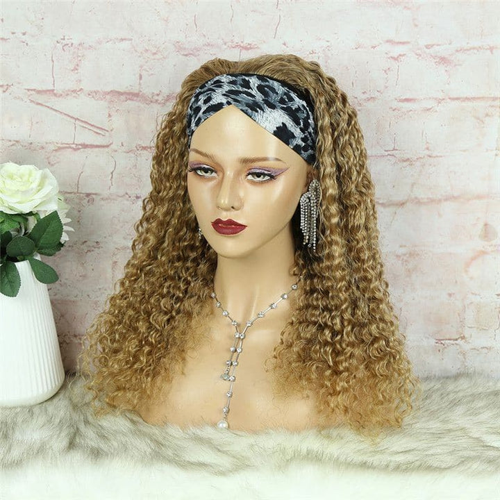 Headband Wig #27 Honey Blonde Deep Wave Human Hair3
