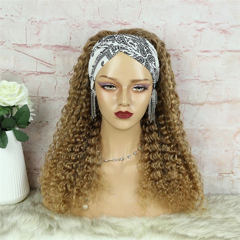 Headband Wig #27 Honey Blonde Deep Wave Human Hair4