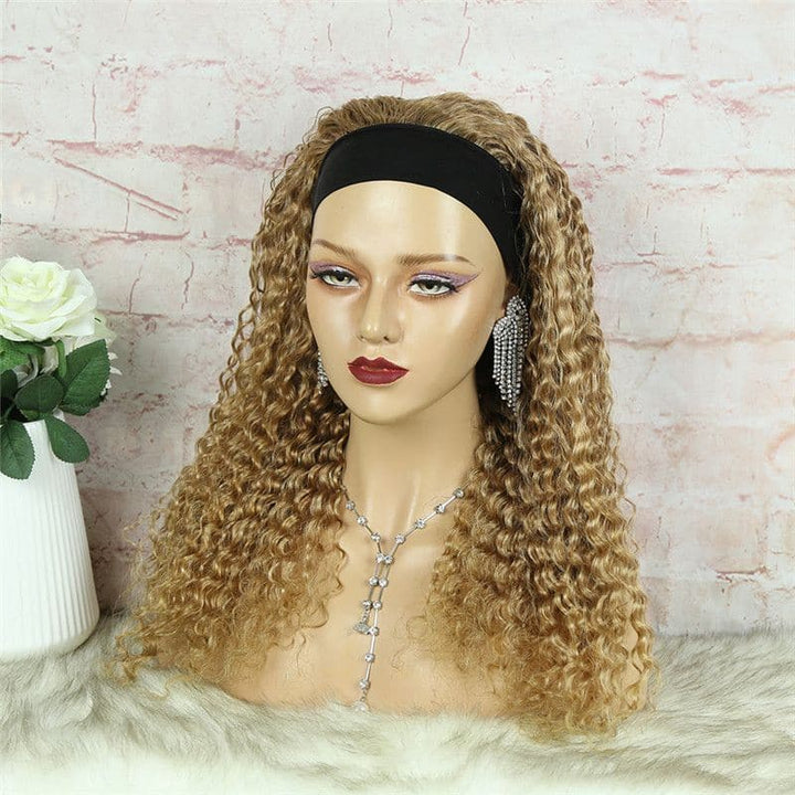 Headband Wig #27 Honey Blonde Deep Wave Human Hair6