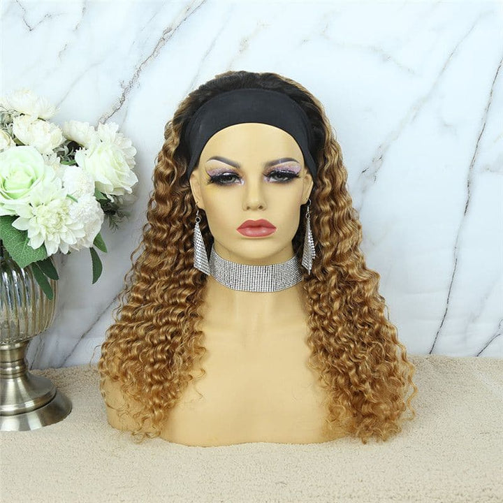 Headband Wig #27 Honey Blonde Deep Wave Human Hair7