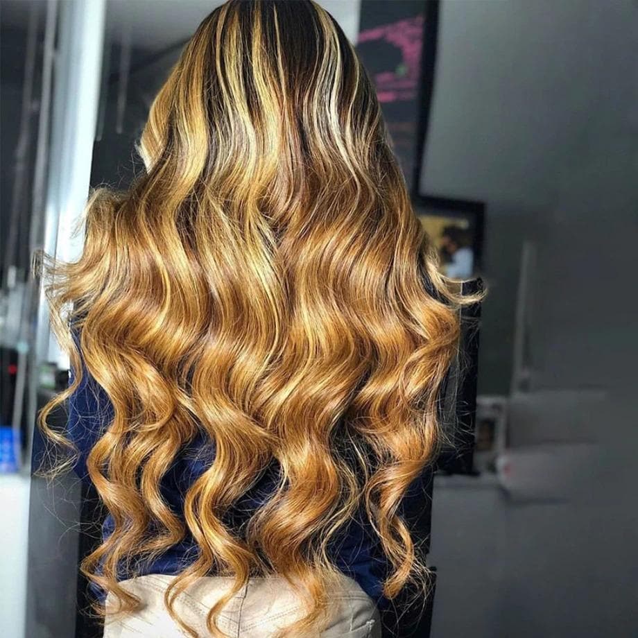 Transparent Lace Mix Blonde Color Body Wave 13x6 Lace Front Wig BBM01