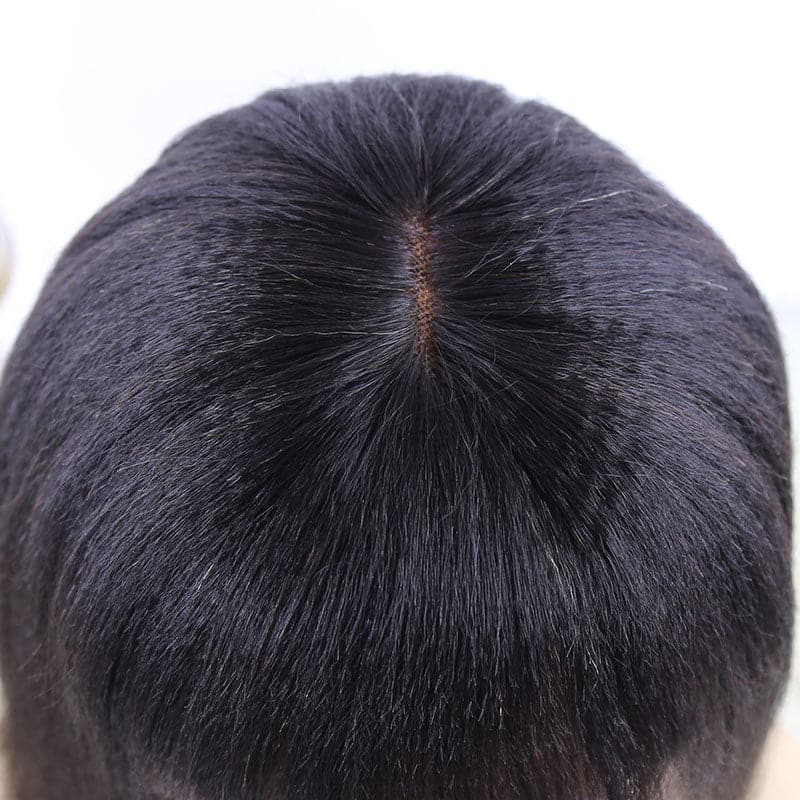Realistic Scalp Yaki Straight Blunt Cut Wig with Bang RSY-1