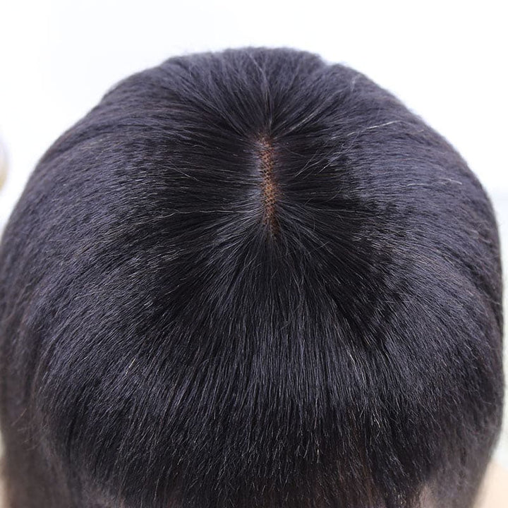 Realistic Scalp Yaki Straight Blunt Cut Wig with Bang RSY-1