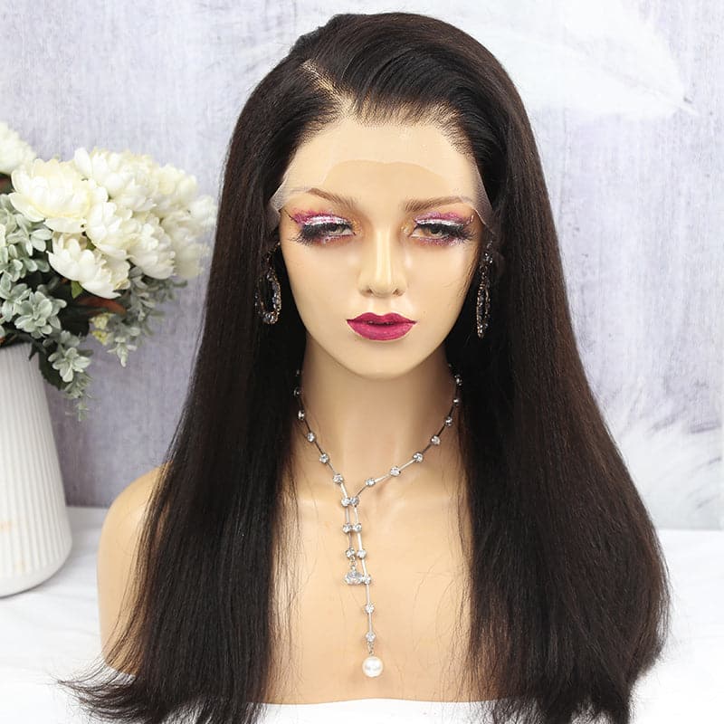 NEW PRE PLUCKED YAKI STRAIGHT 360 HD LACE FRONTAL WIG  YST360