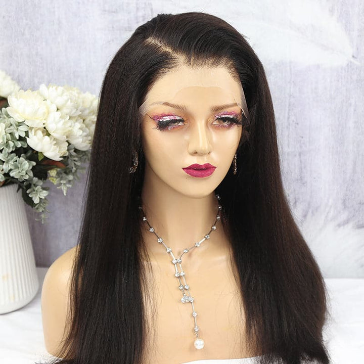 NEW PRE PLUCKED YAKI STRAIGHT 360 HD LACE FRONTAL WIG  YST360