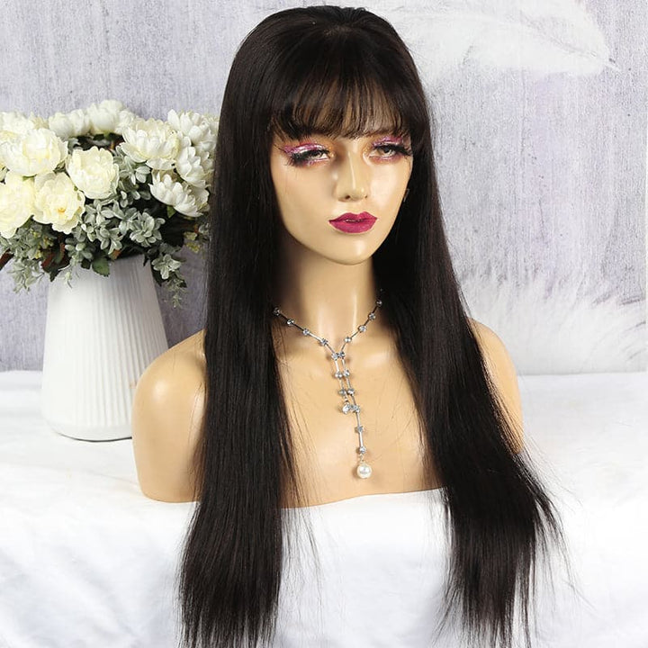 NEW 360 HD LACE FRONTAL WIG Silky STRAIGHT with bangs STB360