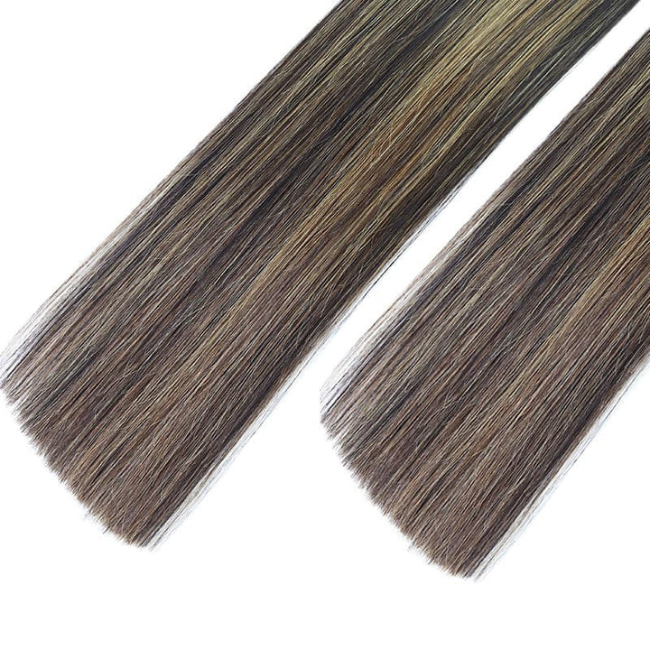 Micro Loop Mixed Brown Silk Straight Human Hair