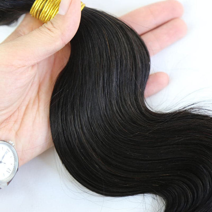 Pre-looped weft microlinks Body Wave Hair Extension