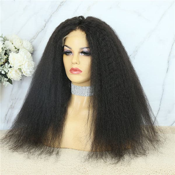 5x5 HD Lace Closure Wig Kinky Straight Human Hair BBKS55