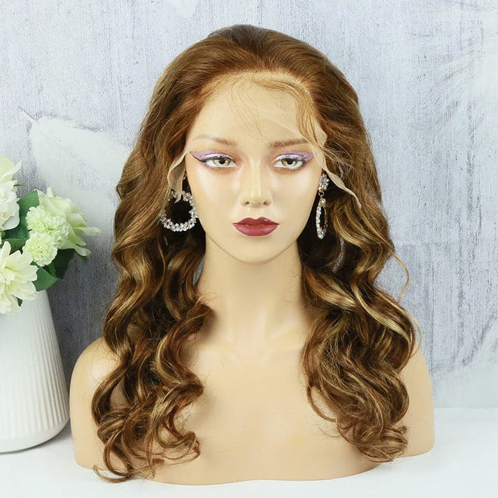 Transparent Lace Mix Blonde Color Body Wave 13x6 Lace Front Wig BBM01