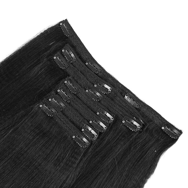 Clip In Hair Extension Light Yaki Straight Brazilian Human Hair