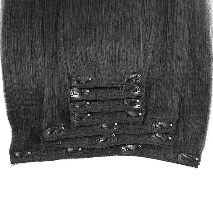 Clip In Hair Extension Light Yaki Straight Brazilian Human Hair