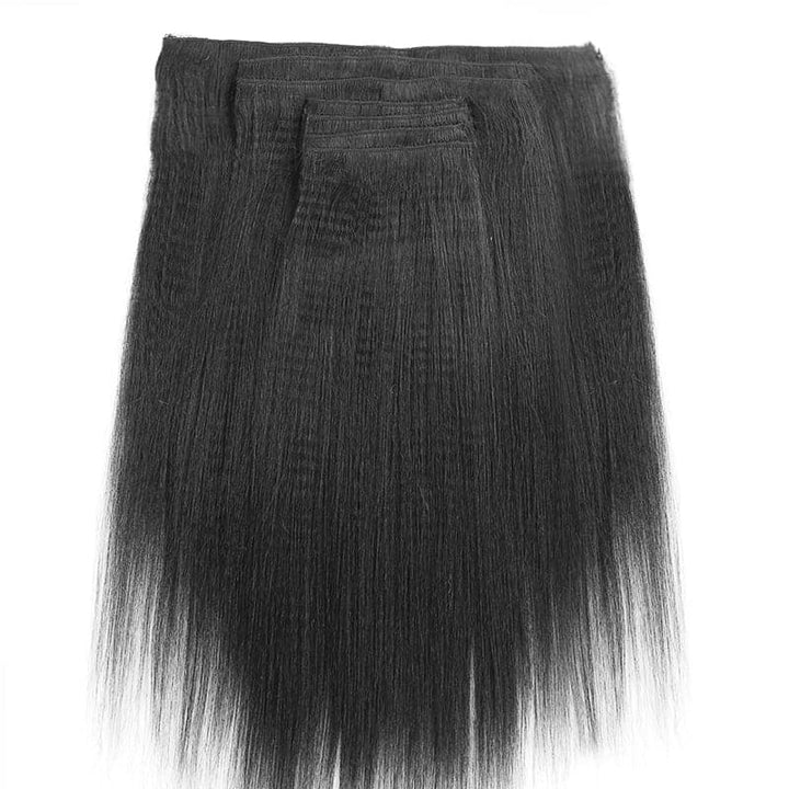 Clip In Hair Extension Light Yaki Straight Brazilian Human Hair