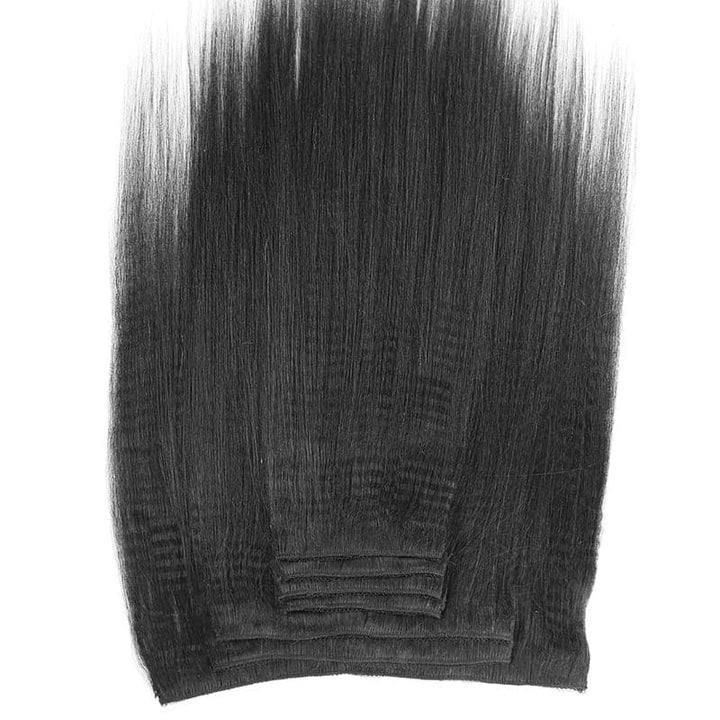 Clip In Hair Extension Light Yaki Straight Brazilian Human Hair