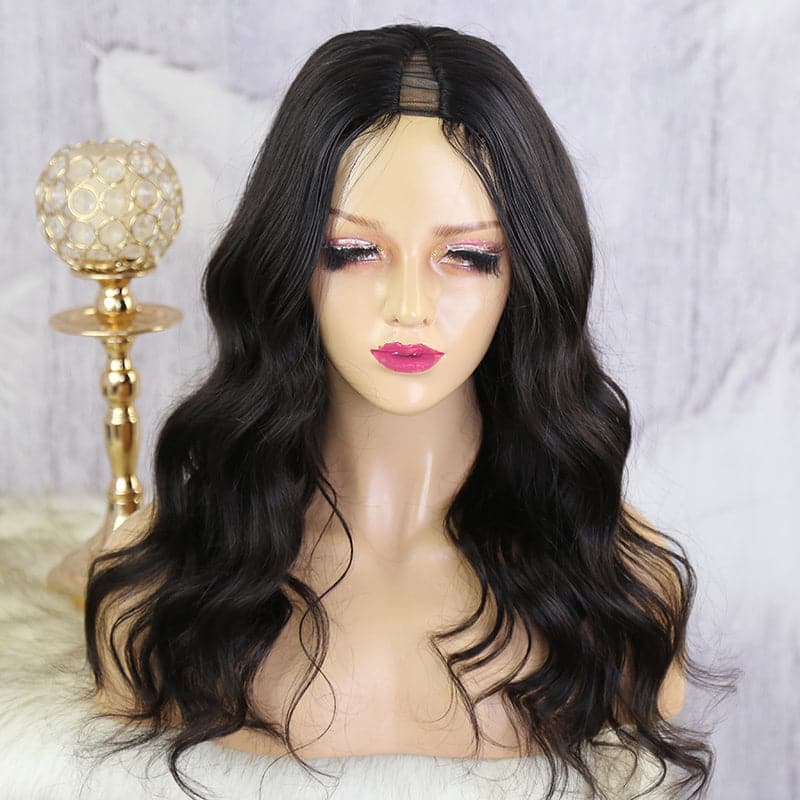 V Part No leave Out Wig Body Wave Human Hair VBW-N1