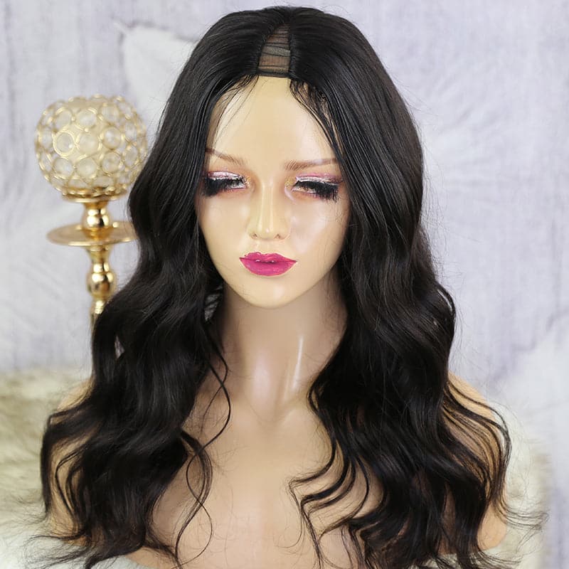 V Part No leave Out Wig Body Wave Human Hair VBW-N1