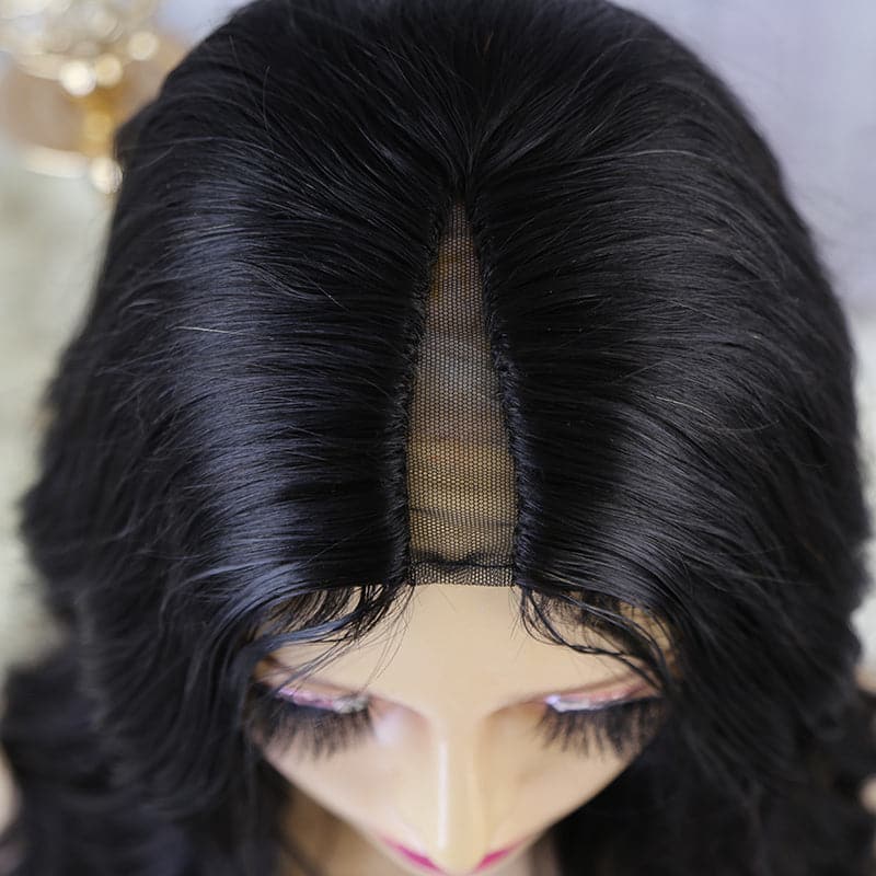 V Part No leave Out Wig Body Wave Human Hair VBW-N1