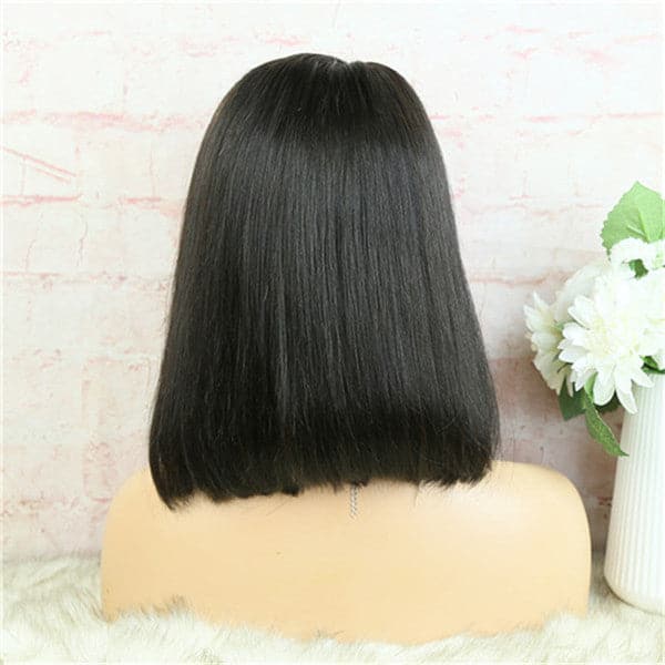 5x5 Lace Closure Wig Blunt Cut Silky Straight BOB  BOBST55