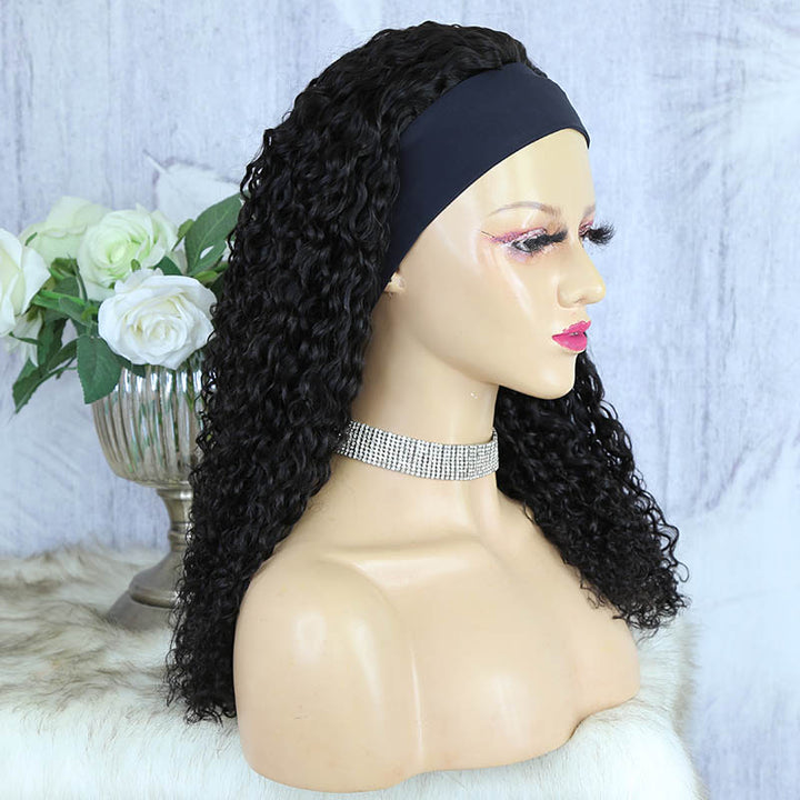 Headband Wig Water Wave Human Hair HBWF-1