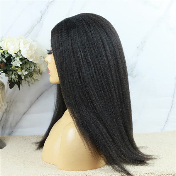 U Part Wig Yaki Straight Human Hair UYS-1