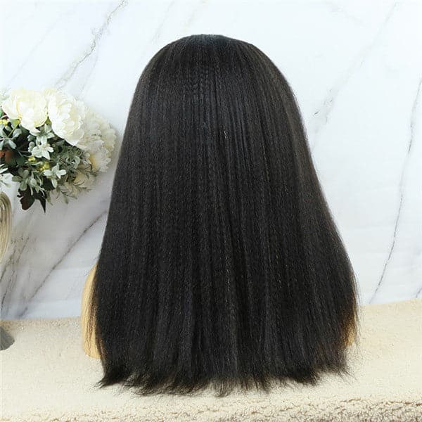 U Part Wig Yaki Straight Human Hair UYS-1