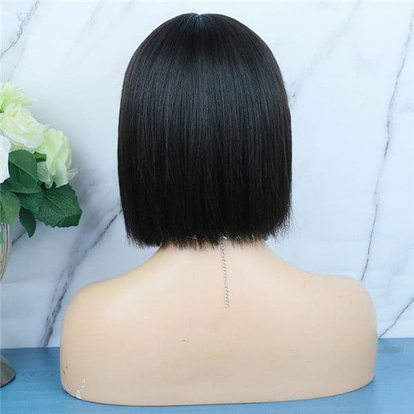 Cute Straight BOB Blunt Cut With Bang Human Hair