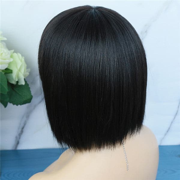 Cute Straight BOB Blunt Cut With Bang Human Hair