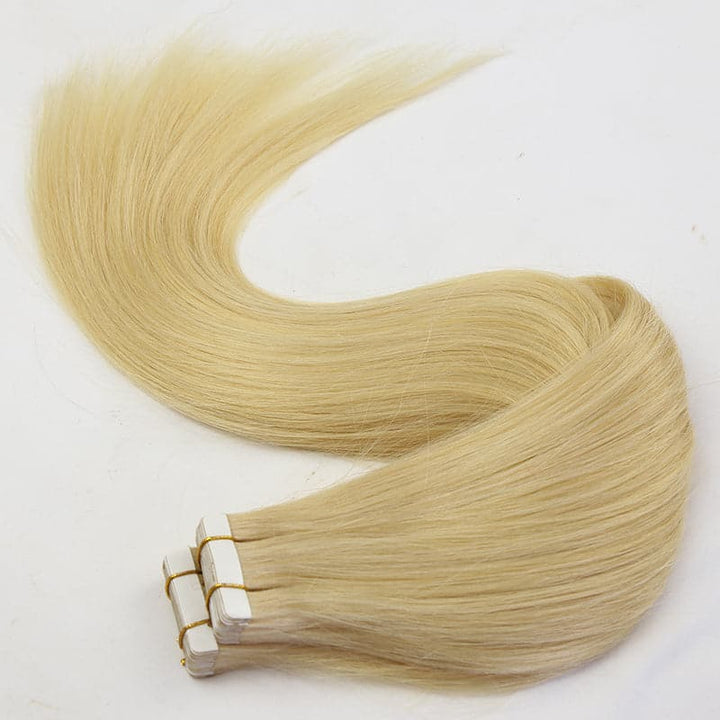 TAPE IN HAIR EXTENSION Silky Straight Human Hair #613 Color