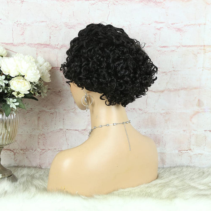 Headband Wig Pixie Cut Deep Curly Human Hair HBPXX02