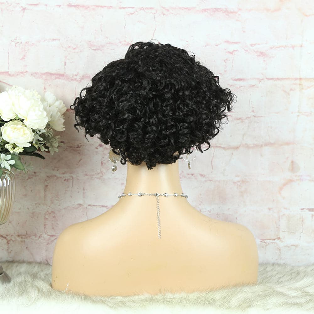Headband Wig Pixie Cut Deep Curly Human Hair HBPXX02