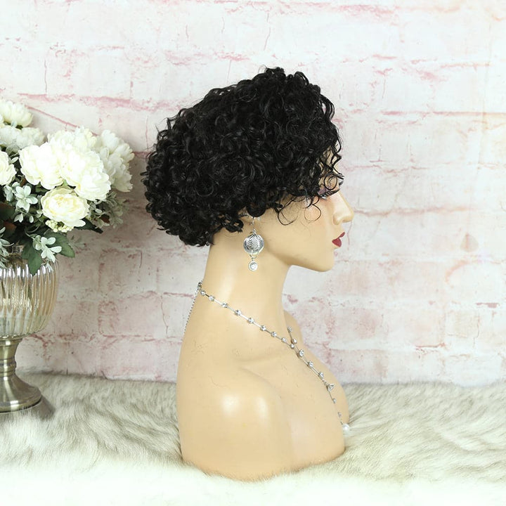Headband Wig Pixie Cut Deep Curly Human Hair HBPXX02