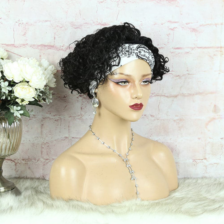 Headband Wig Pixie Cut Deep Curly Human Hair HBPXX02