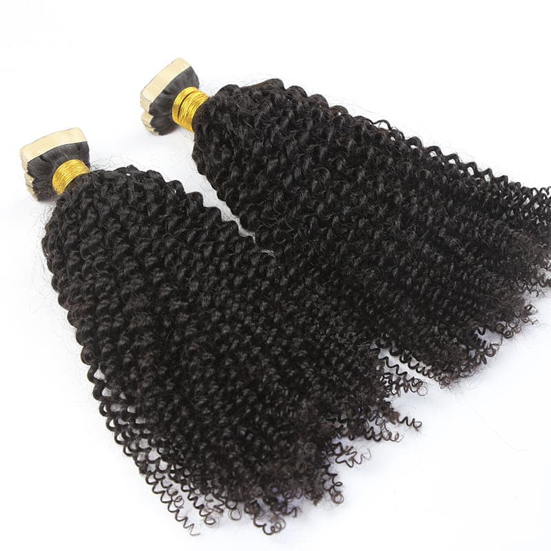 tape in kinky curly hair extensions