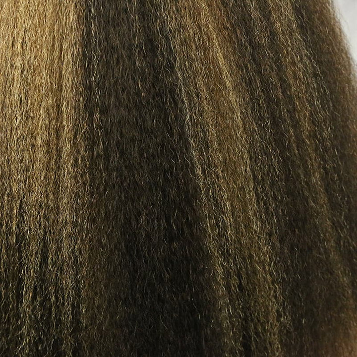 13x4 Lace Front Colored Highlight #4/27 Kinky Straight Wig  KS134C