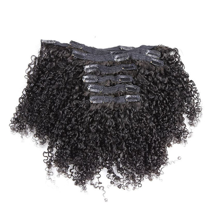 clip in hair extension Tight Curly Brazilian Human Hair