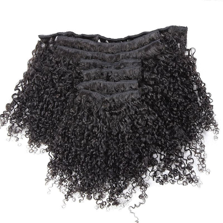clip in hair extension Tight Curly Brazilian Human Hair