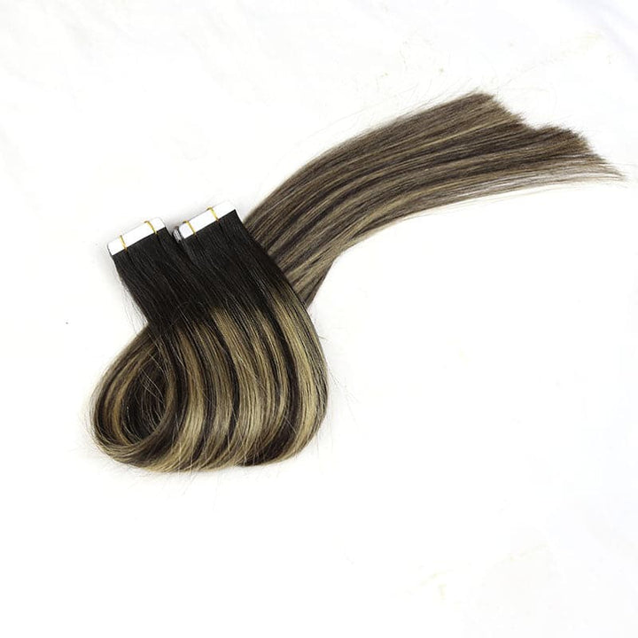 TAPE IN HAIR EXTENSION Silky Straight Human Hair Mixed #27 Color