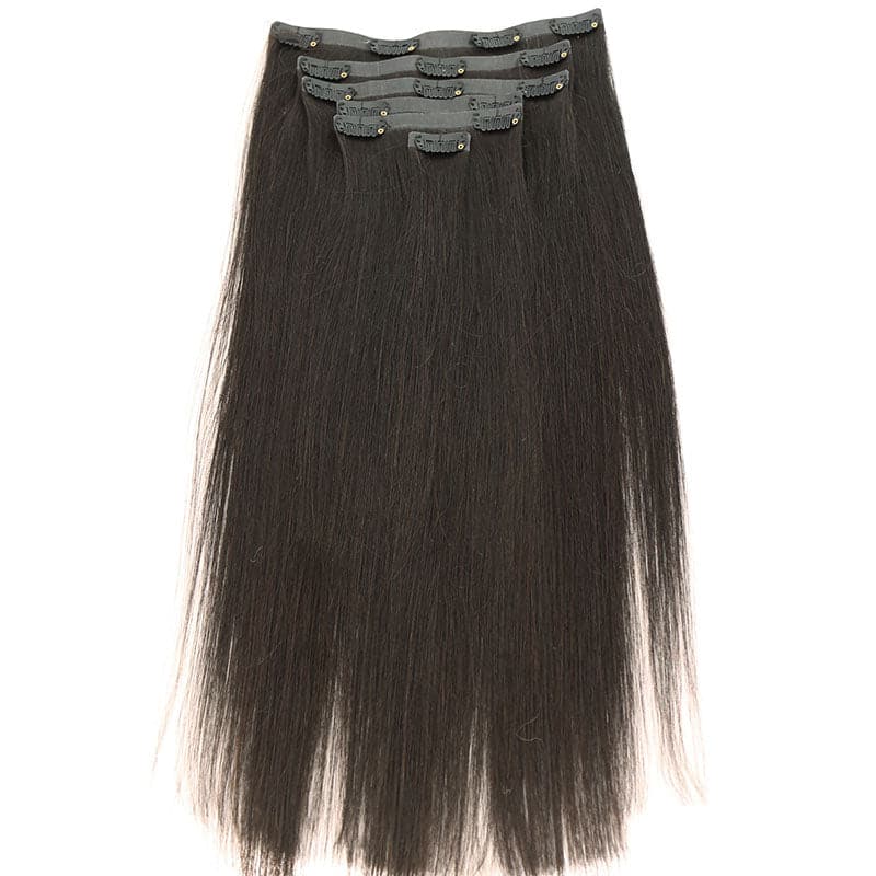 Seamless clip-in hair extension Silk Straight Brazilian Human Hair