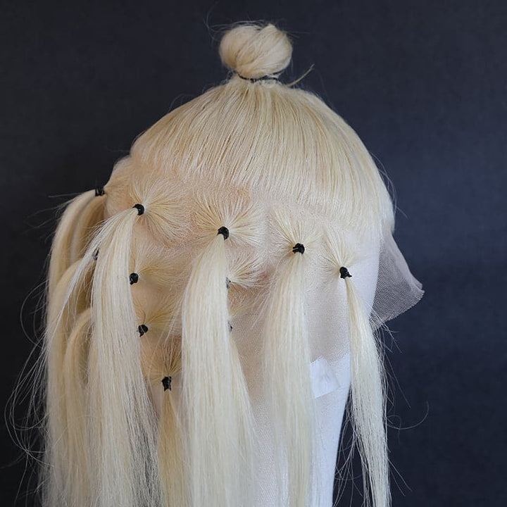 Silky Straight Full Lace Wig Blonde #613 Color Human Hair