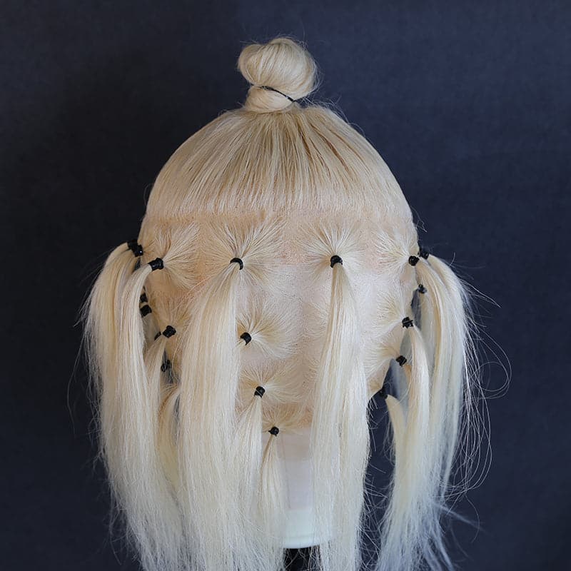 Silky Straight Full Lace Wig Blonde #613 Color Human Hair