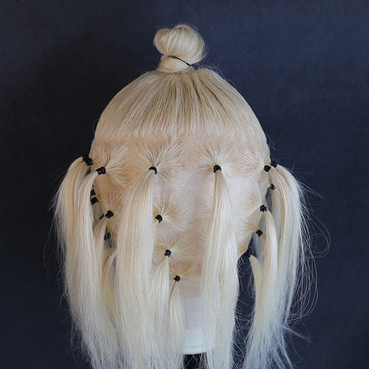 Silky Straight Full Lace Wig Blonde #613 Color Human Hair