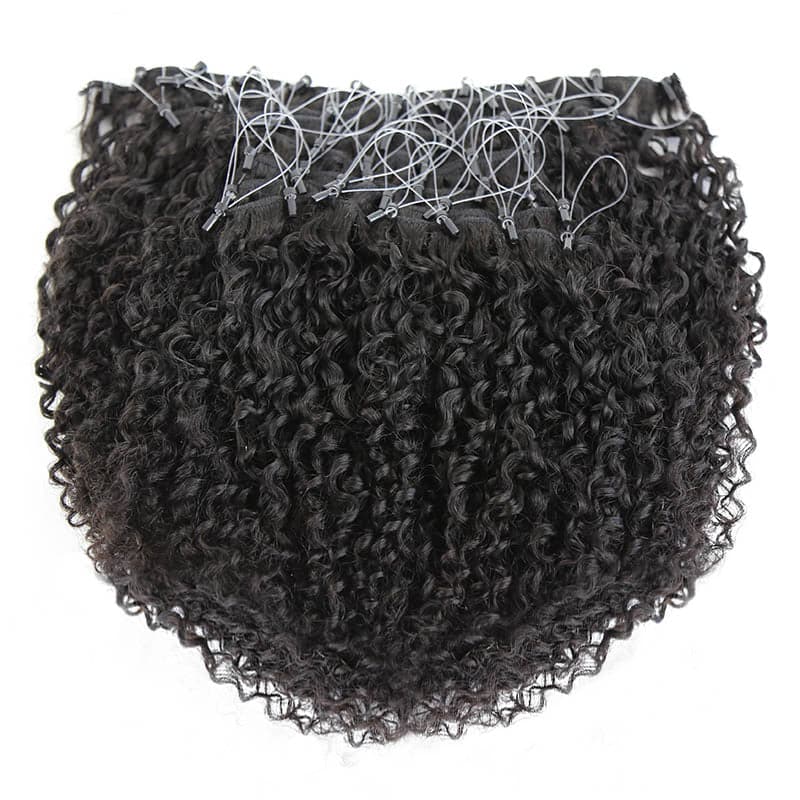 Pre-looped weft microlinks Tight Curly Hair Extension