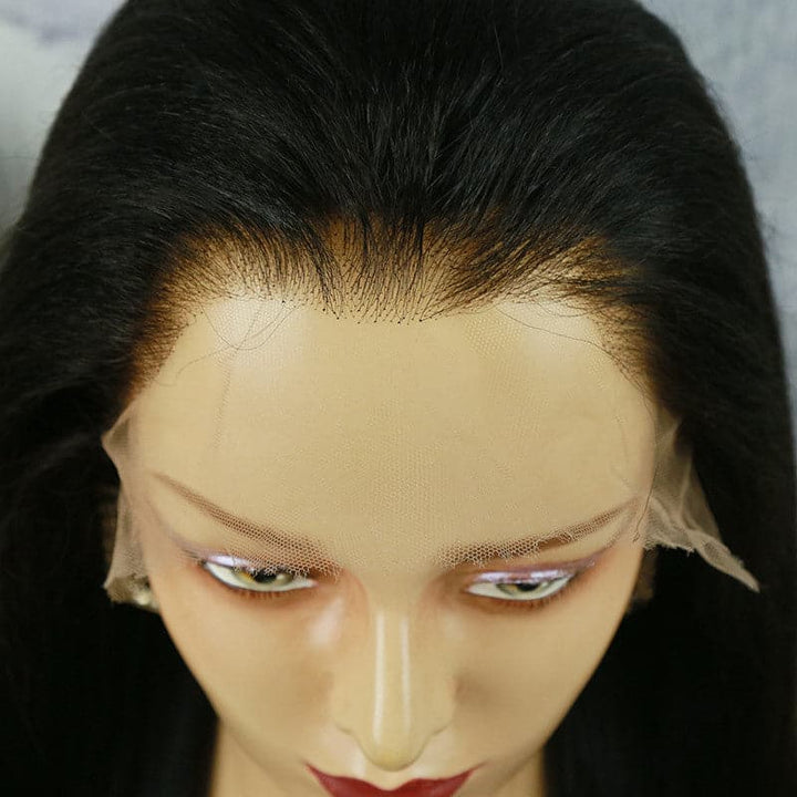 Undetectable Clear Lace Melt Skin light Yaki Straight 13x6 Lace Front Wig HDYS136