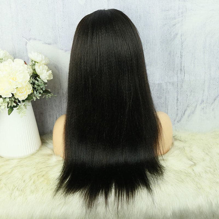 Undetectable Clear Lace Melt Skin light Yaki Straight 13x6 Lace Front Wig HDYS136