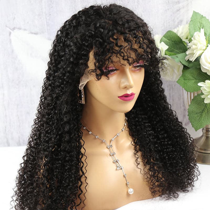200% Long Curly Hair With Bangs Lace Front wig  CBNL