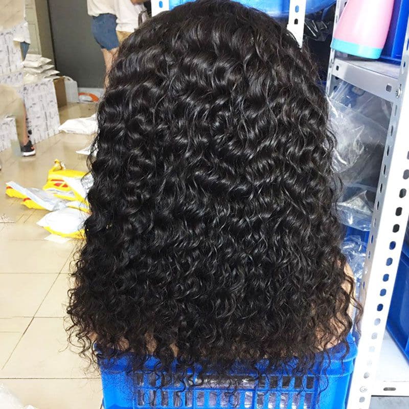 NEW Pre Plucked Deep Curly With Bangs 360 HD Lace Frontal Wig BWD-8