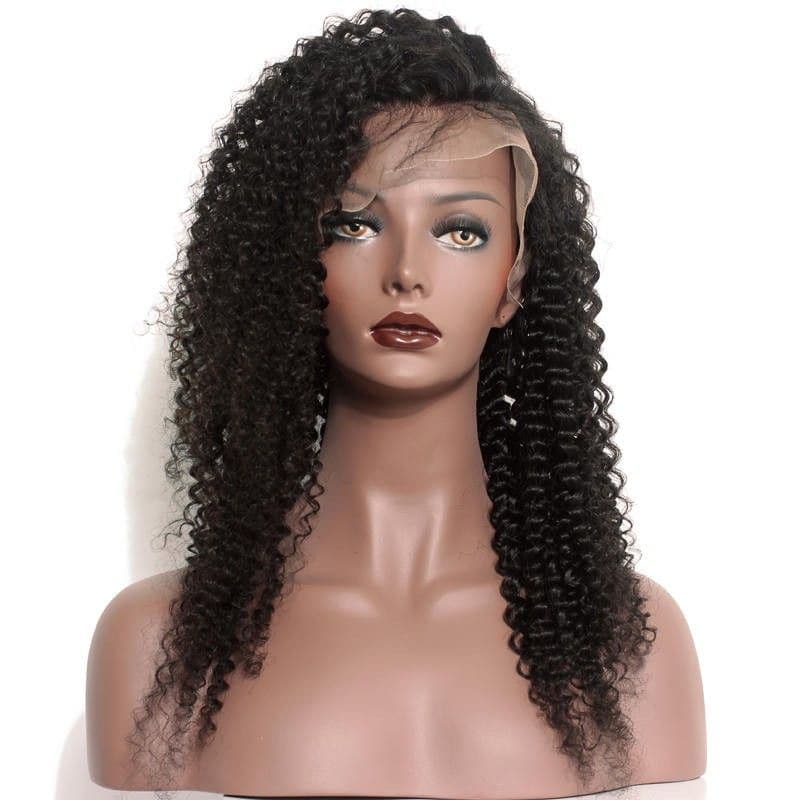 Pre Plucked Kinky Curly 360 Lace Frontal Wig2