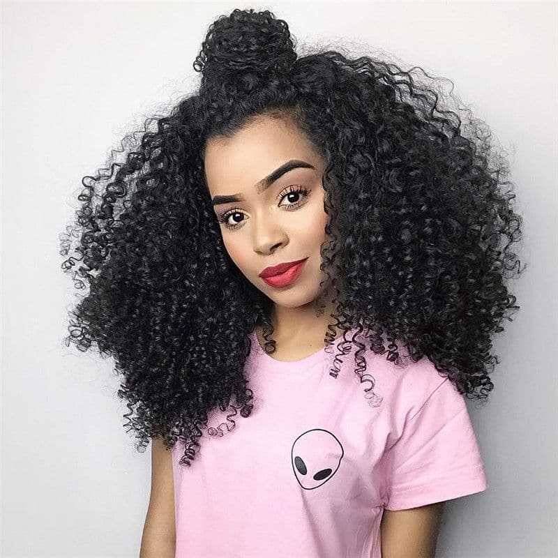 Pre Plucked Kinky Curly 360 Lace Frontal Wig8