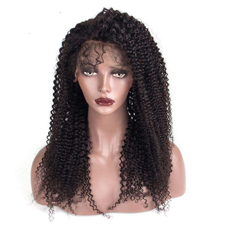 Pre Plucked Kinky Curly Full Lace Wig Human Hair3